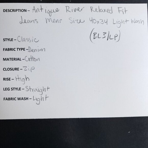 Antique River Relaxed Fit Jeans Men's Size 40x34 Light Wash - Picture 7 of 7